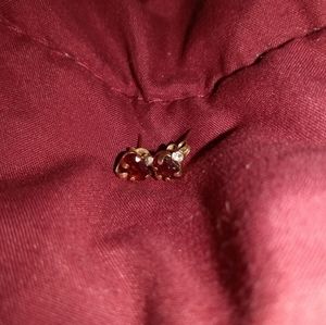 Ruby earrings ❤️ shaped with diamond real earrings